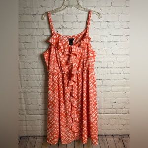 NWTO! Lane Bryant coral ruffle babydoll midi dress! Size 18/20!